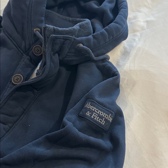 Abercrombie & Fitch Dark Blue Button-Up Hoodie - Picture 4 of 4
